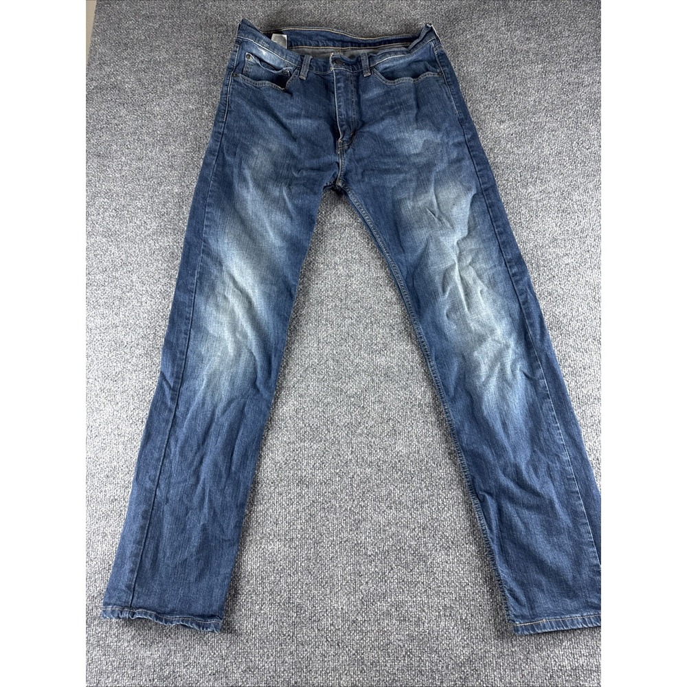 Levi's 505 Regular Fit Jeans Mens 34x34 Blue Medium Wash Straight Leg Denim